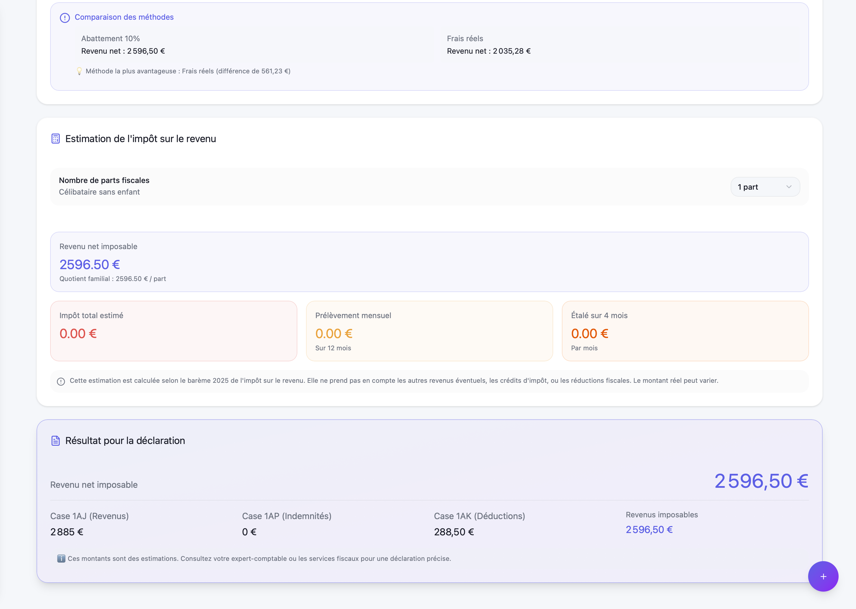 Interface bilan annuel CachetFlow